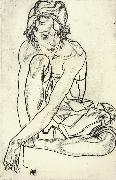Squatting Woman Egon Schiele